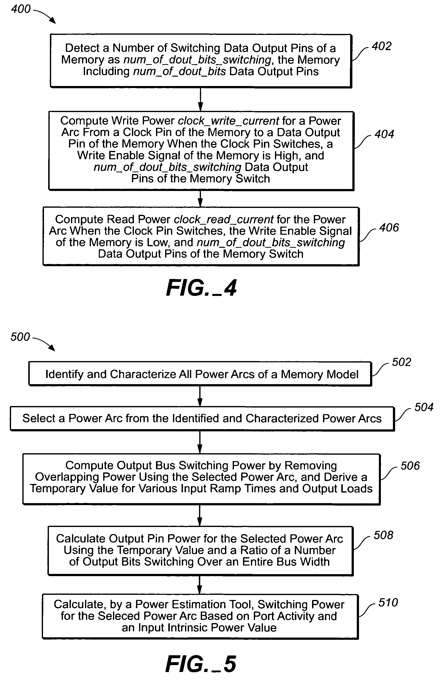 Accurate pin-based memory power model using arc-based characterization