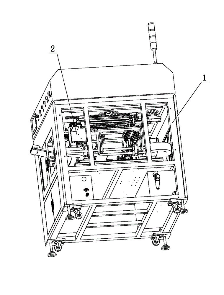 Component inserter with overhead horizontal slide rails