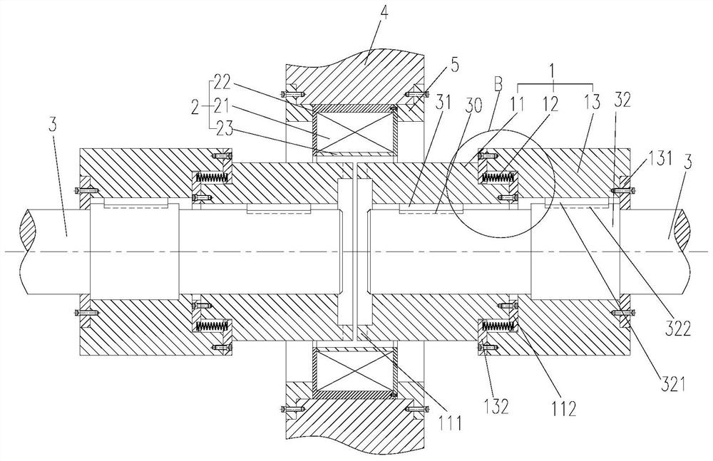 A self-returning electromagnetic clutch