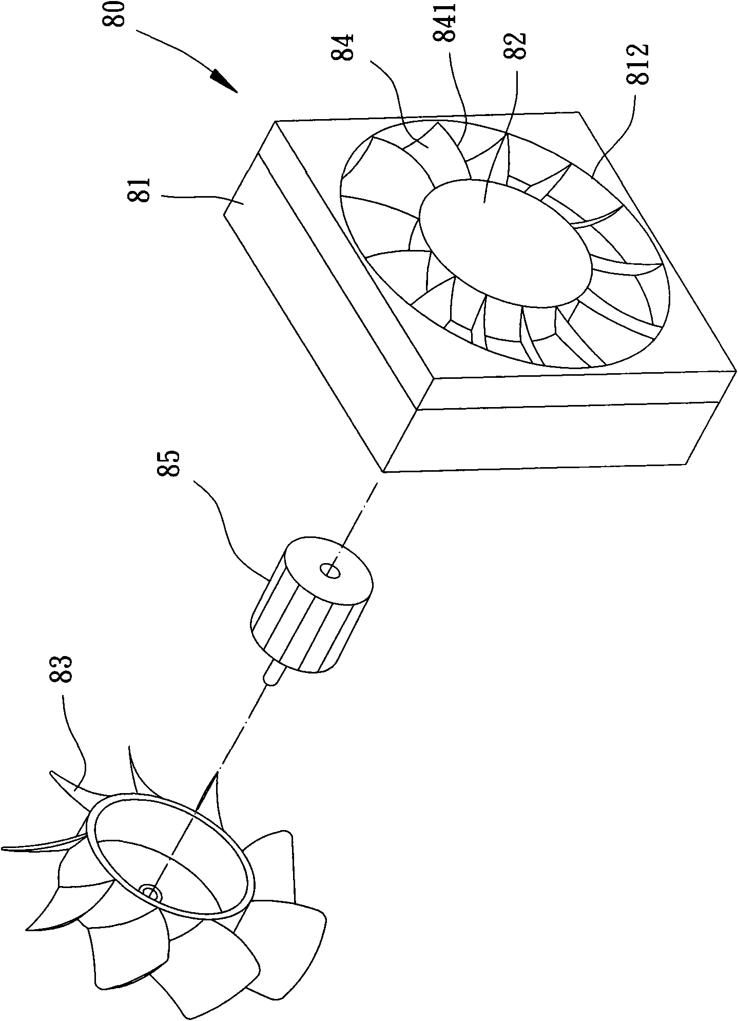 Radiating fan casing seat