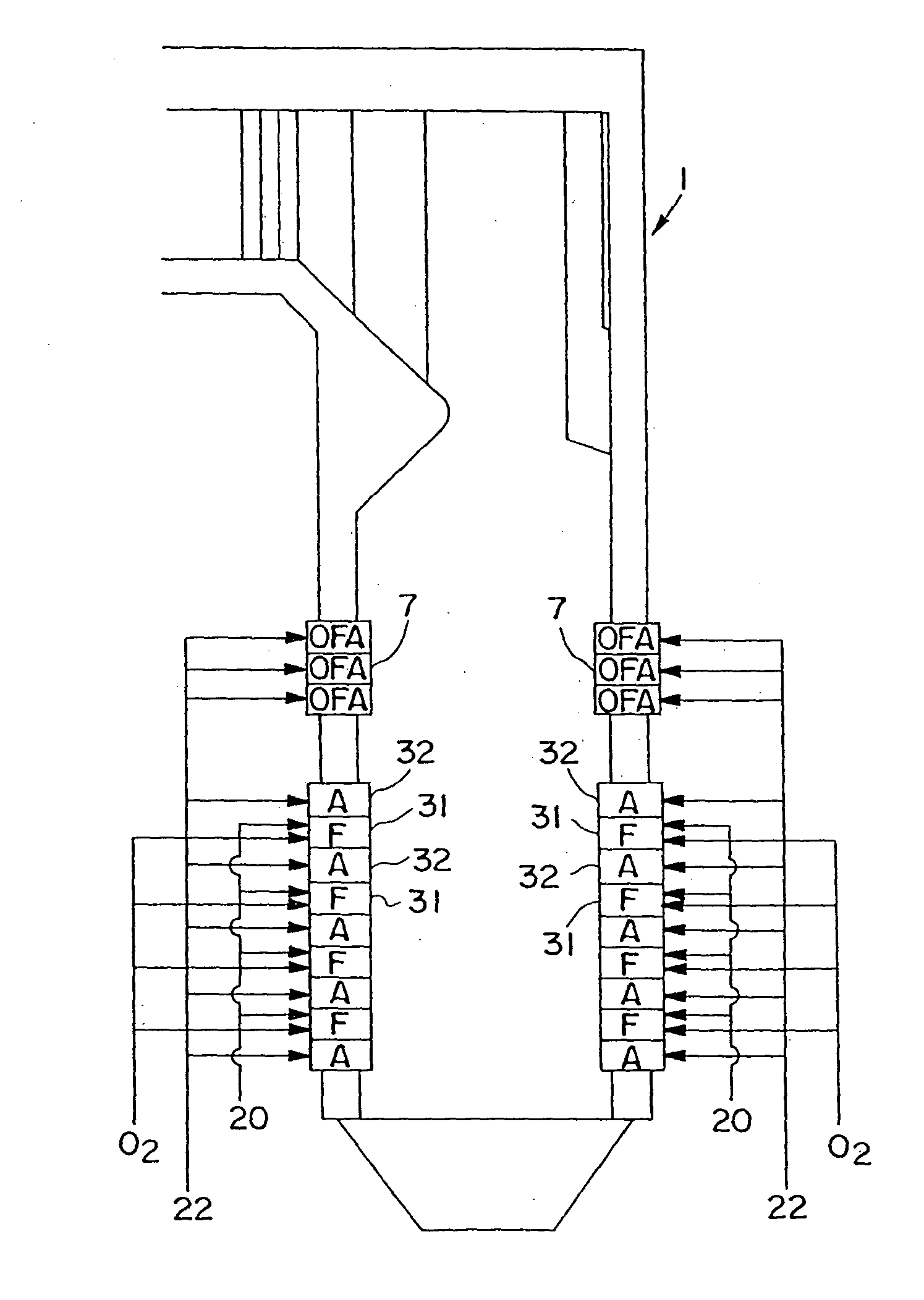 Low NOx combustion using cogenerated oxygen and nitrogen streams