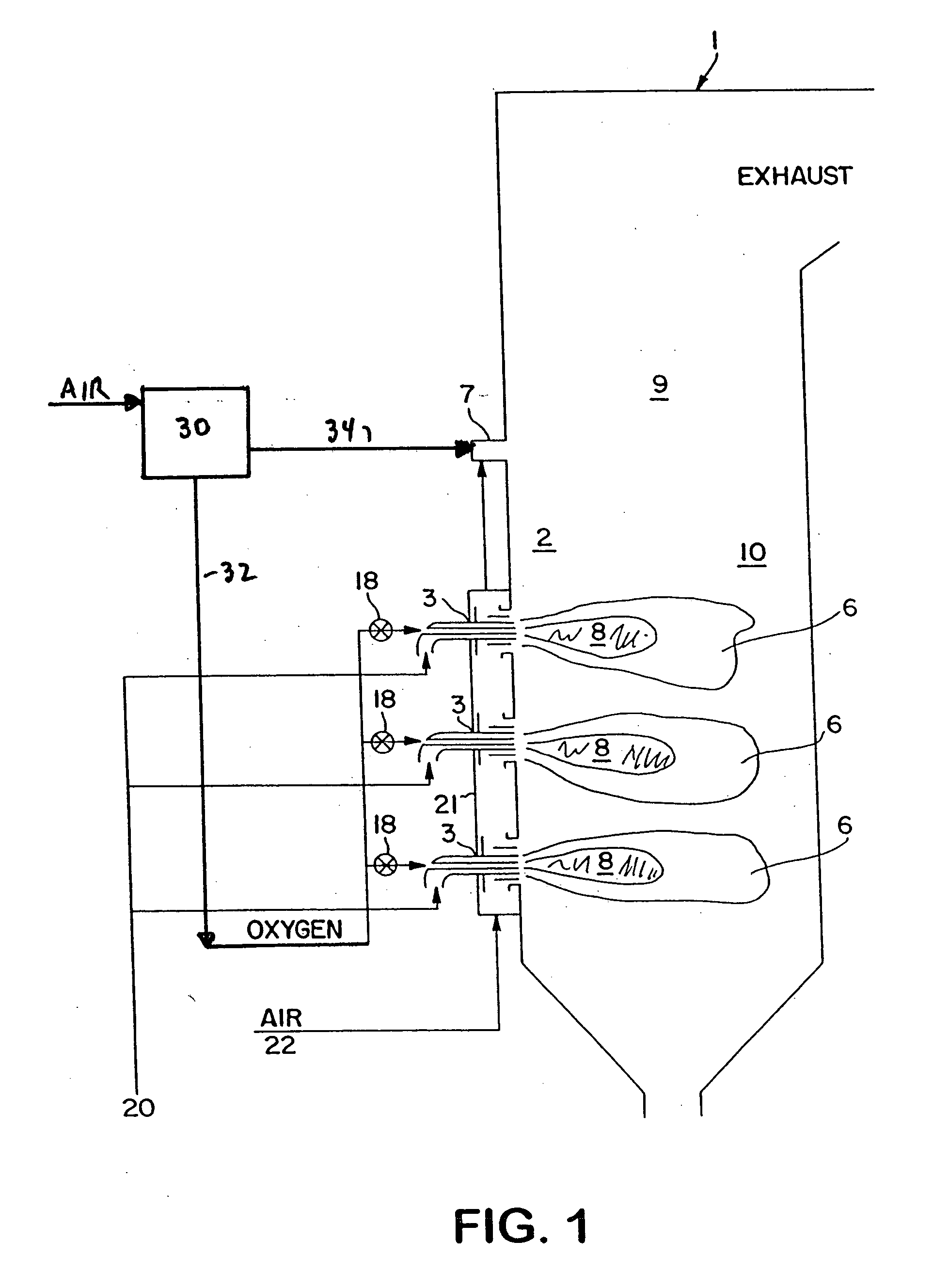 Low NOx combustion using cogenerated oxygen and nitrogen streams