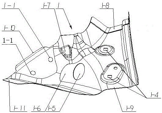 A hatchback car tail light bracket