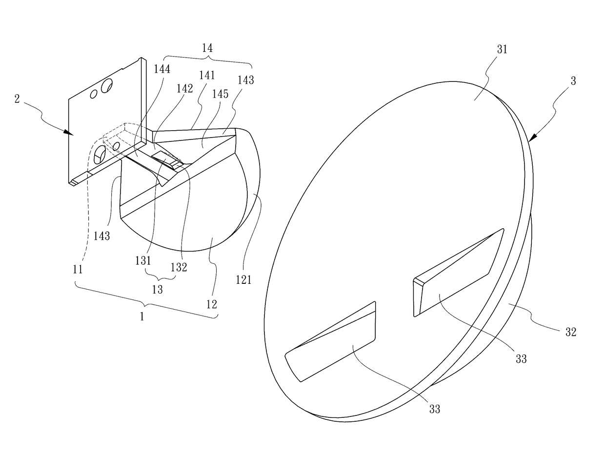 Automobile lamp having a lighting pattern with a light-and-shade contrast