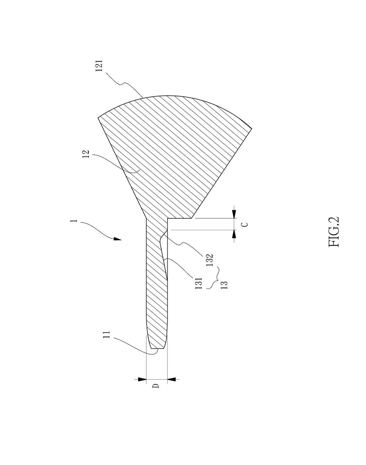 Automobile lamp having a lighting pattern with a light-and-shade contrast