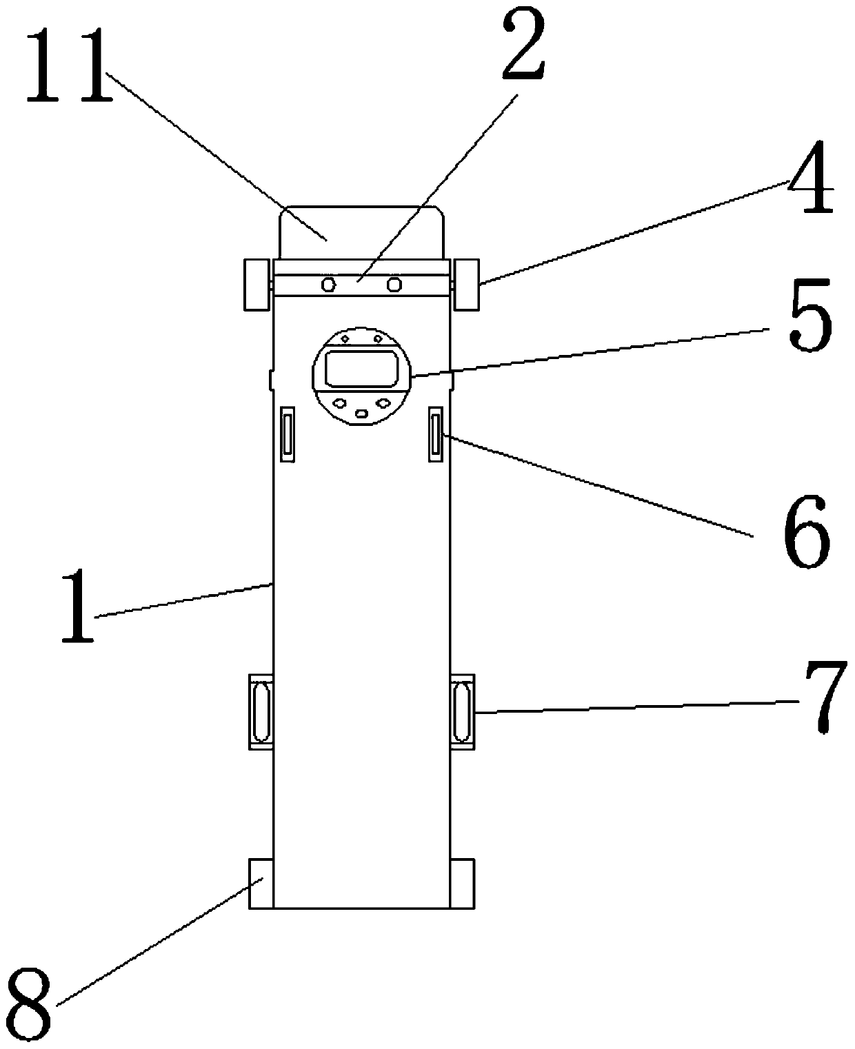 Device for measuring front-and-back movement of tibia