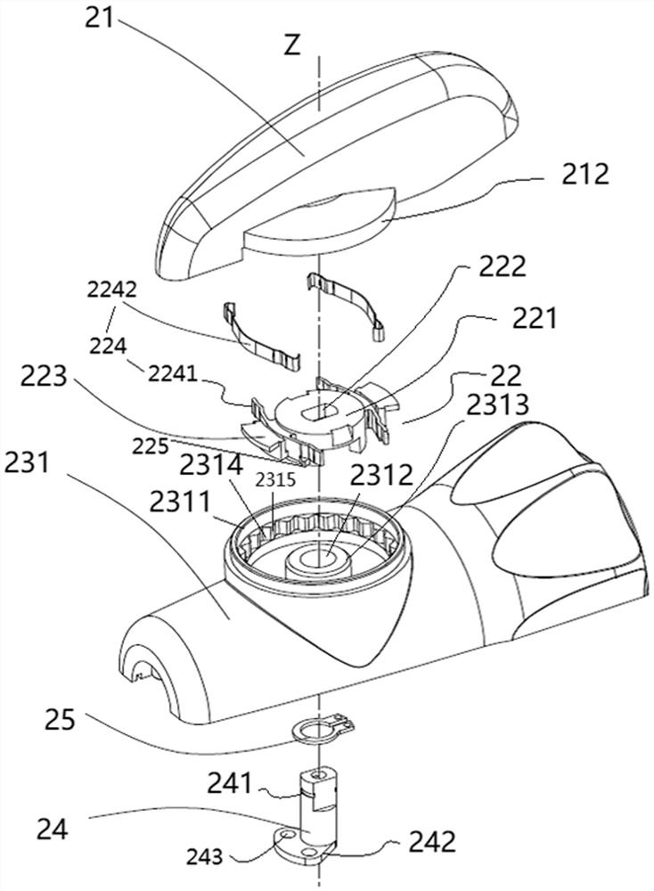 Steering mechanism with self-locking function, operation method thereof and anastomat