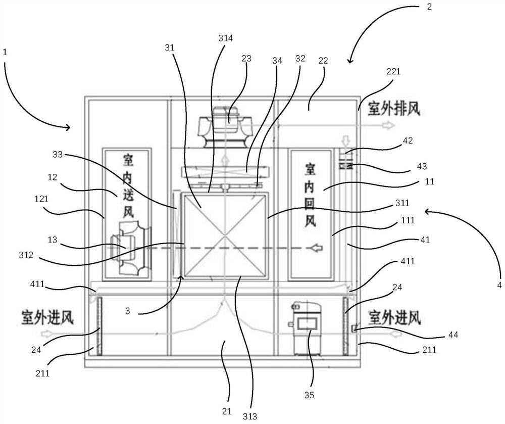 Evaporative cooling unit with frost prevention structure