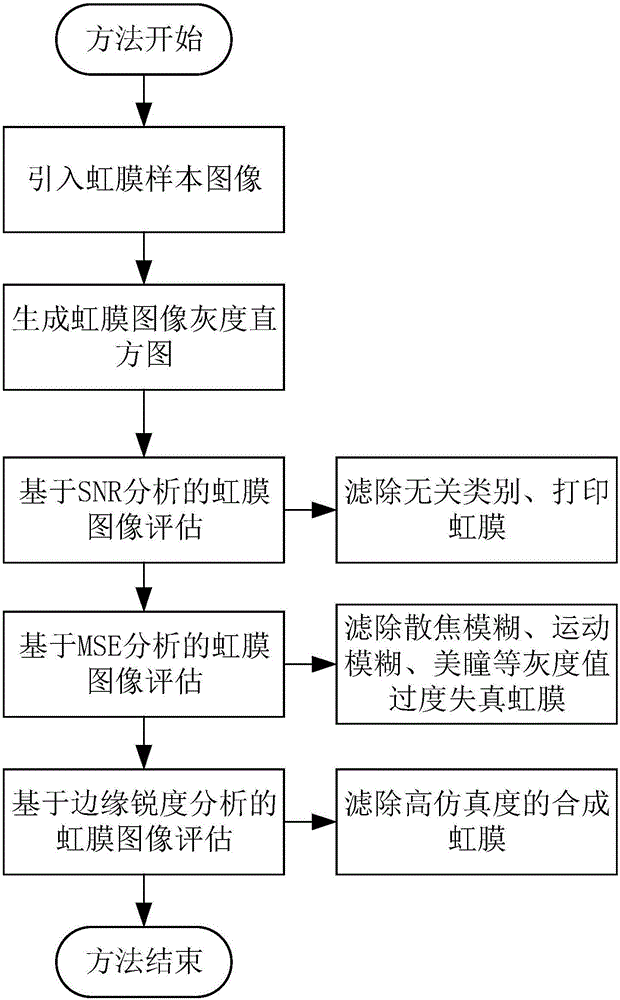 Heterogeneous iris classifier designing method capable of quickly filtering out fake irises during iris recognition and pretreatment