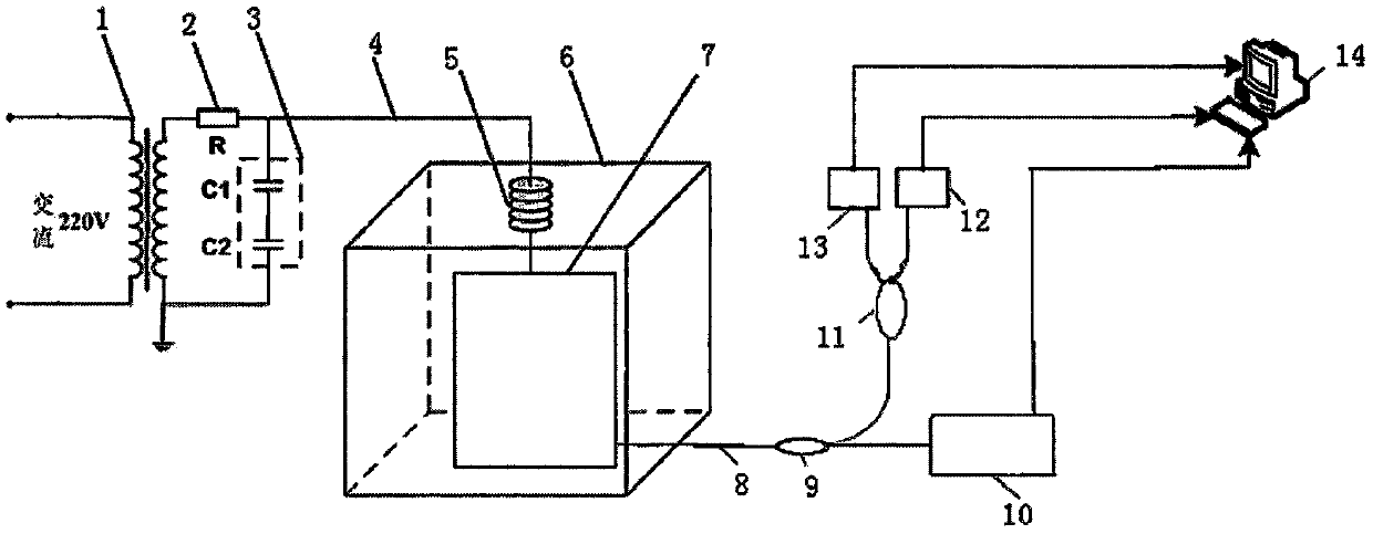 Transformer optical fiber detecting device