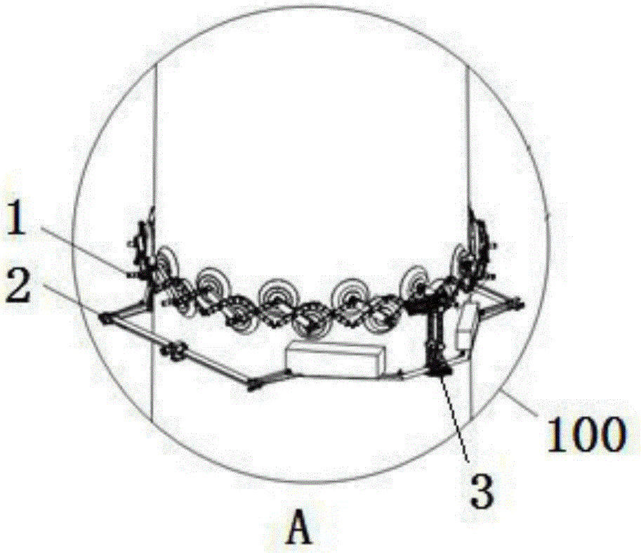 Cleaning radius-variable fan tower cylinder cleaning equipment