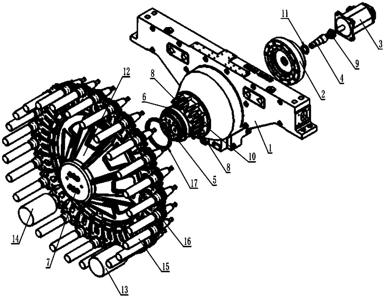 Umbrella-shaped tool magazine system