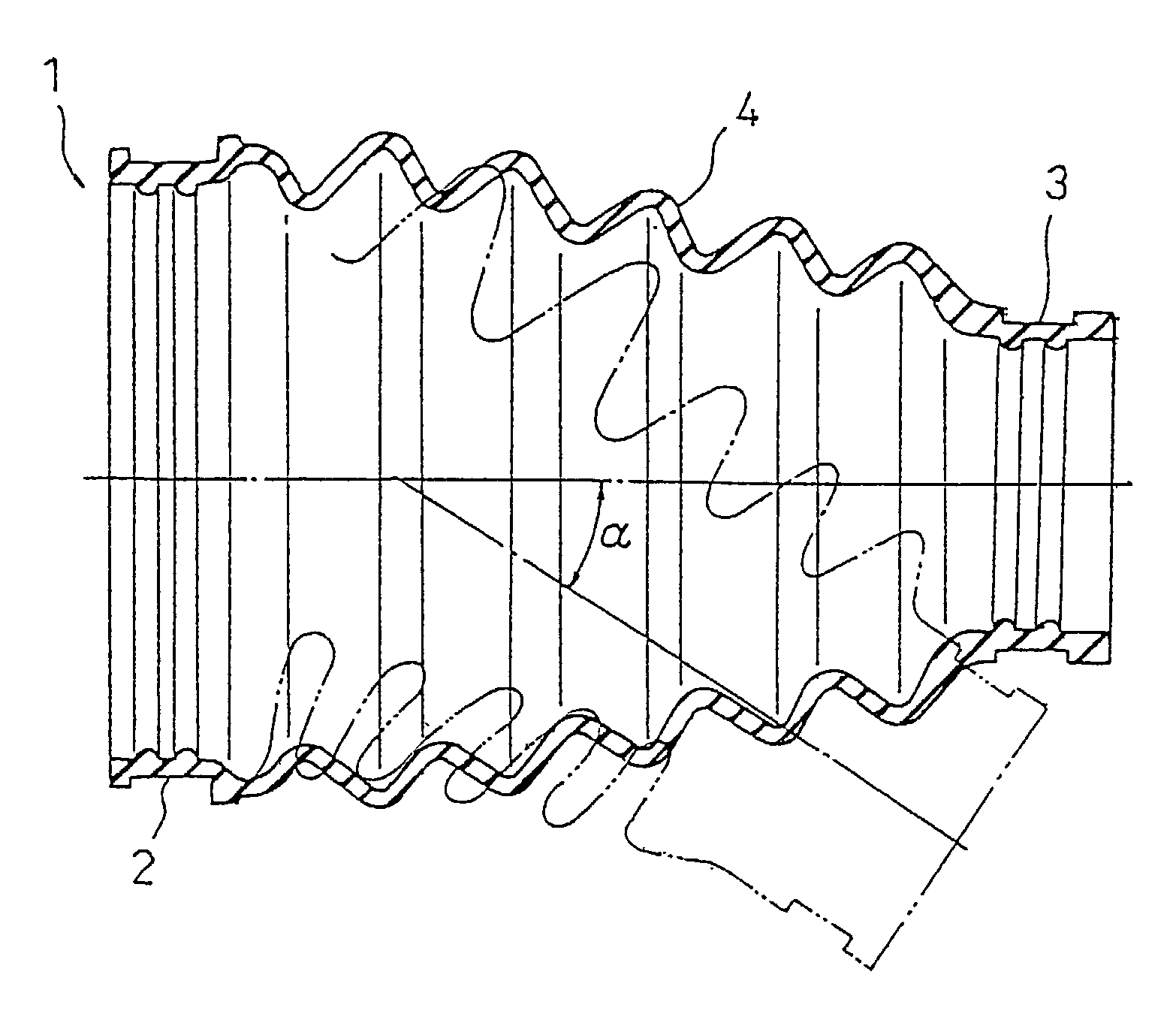 Flexible resin boot and method for producing it