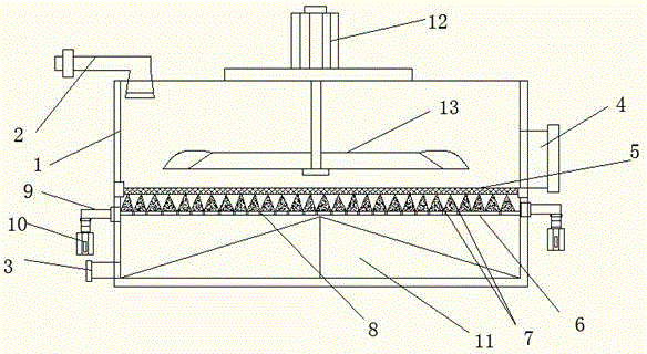 Tank for filtering water of pickling sludge