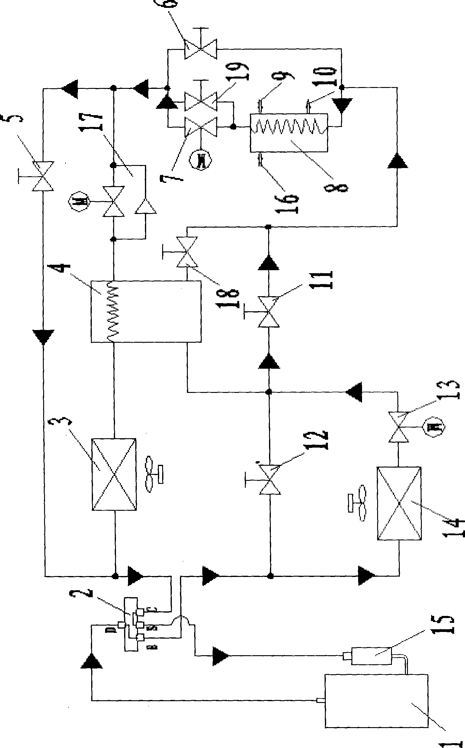 Water heating system of multifunctional ice accumulation air conditioner and its control method