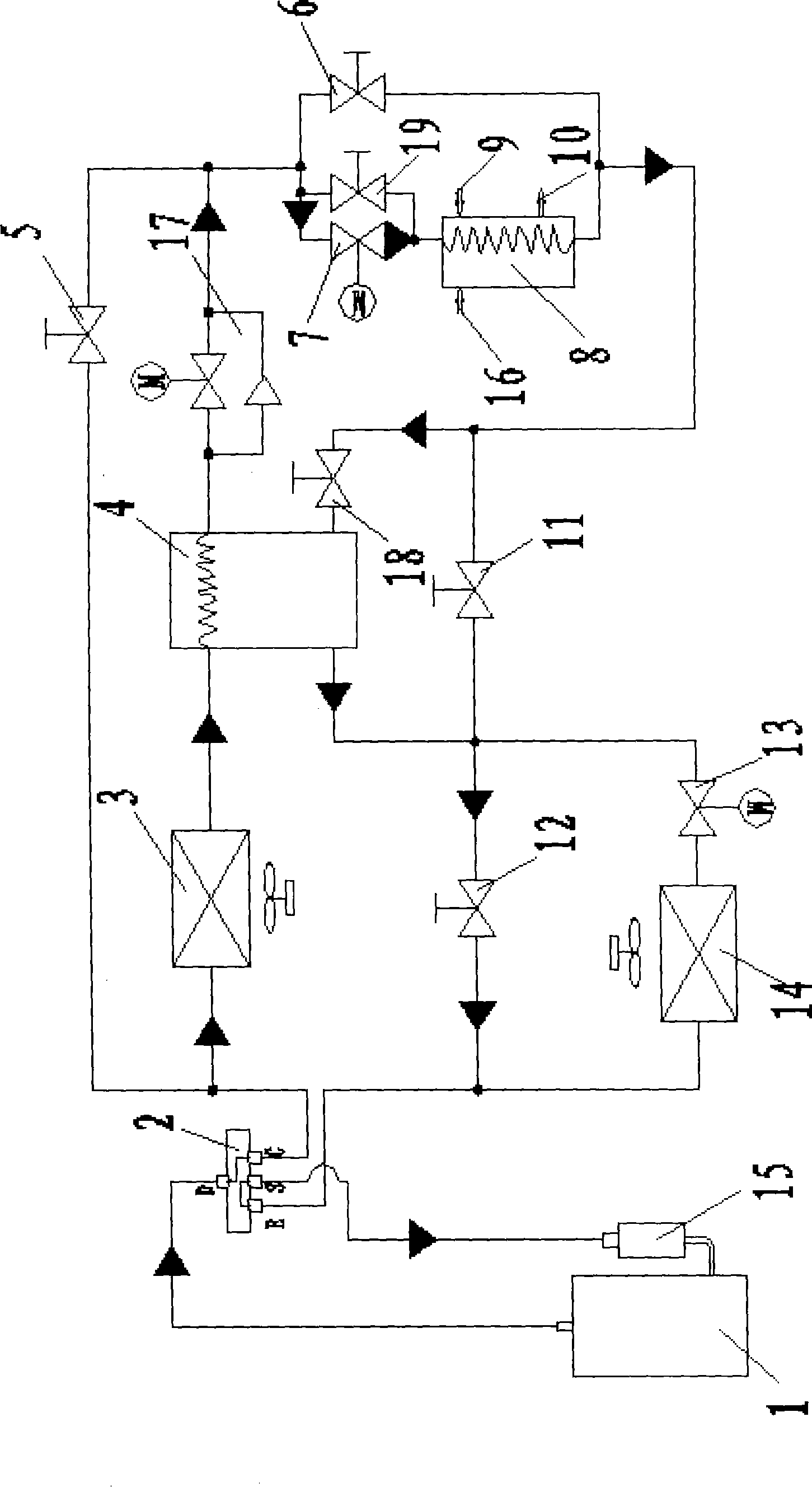 Water heating system of multifunctional ice accumulation air conditioner and its control method