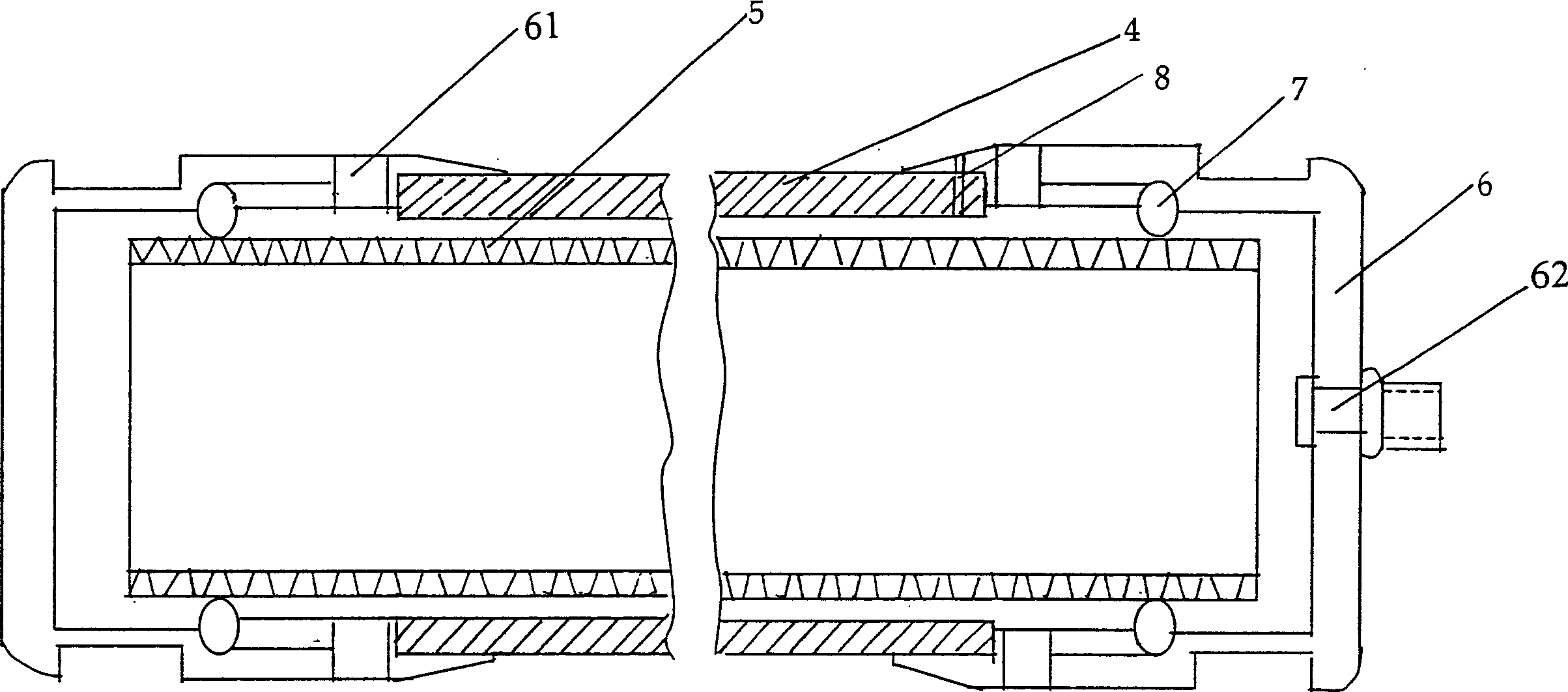 Manufacturing method plastic lining composite steel pipe and its manufacturing equipment