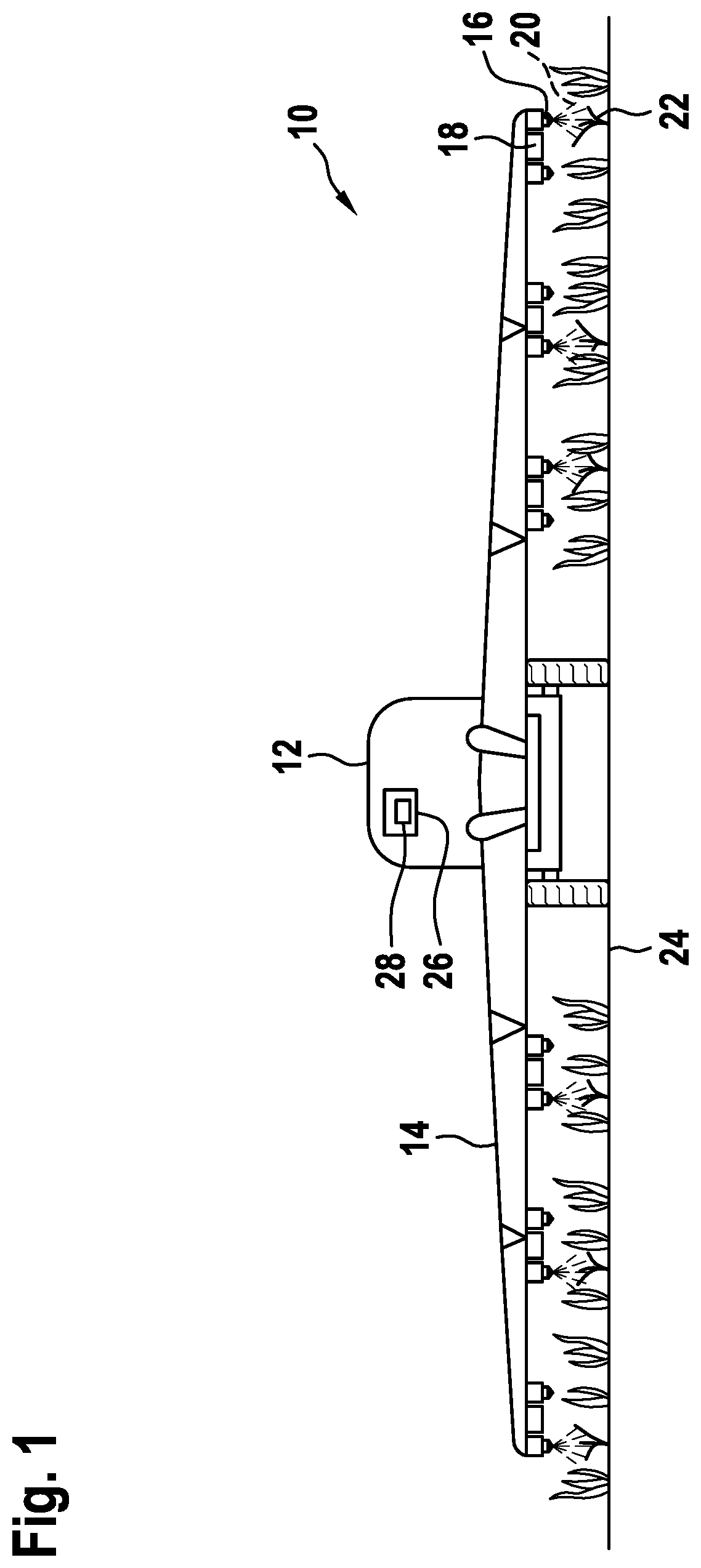 Method for applying a spray agent onto an agricultural area