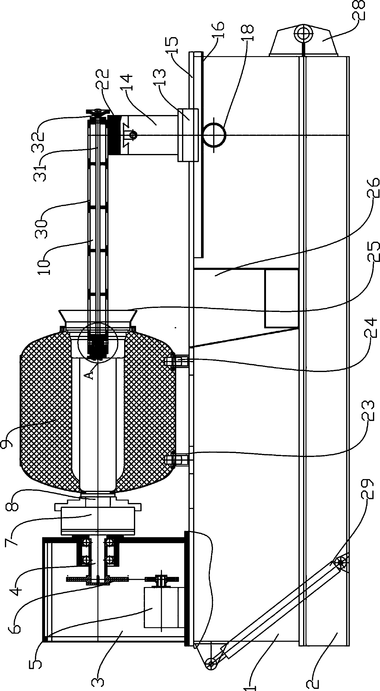 Solid rocket motor grain clearing device