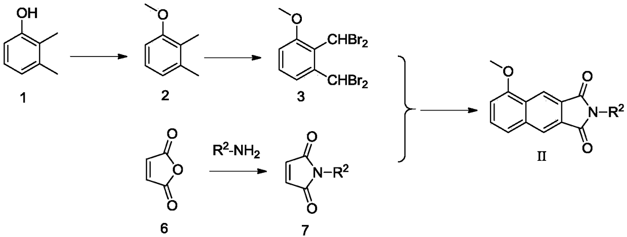 2, 3-naphthalenedicarboximide derivative, and preparation method and applications thereof