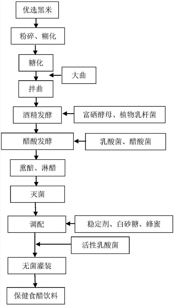 Health vinegar beverage containing lactic acid bacteria and preparation method thereof