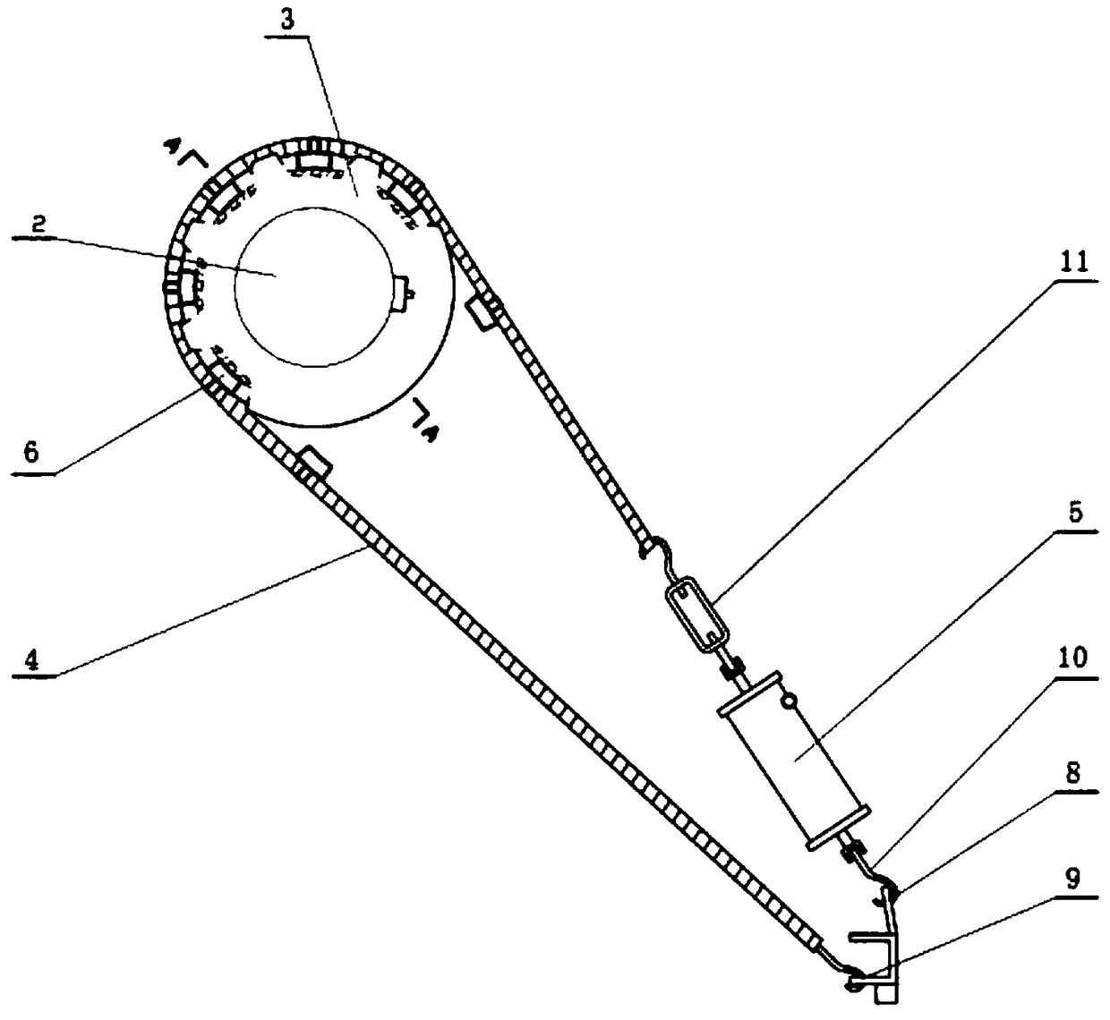 A-shaped-frame winder with detachable braking device