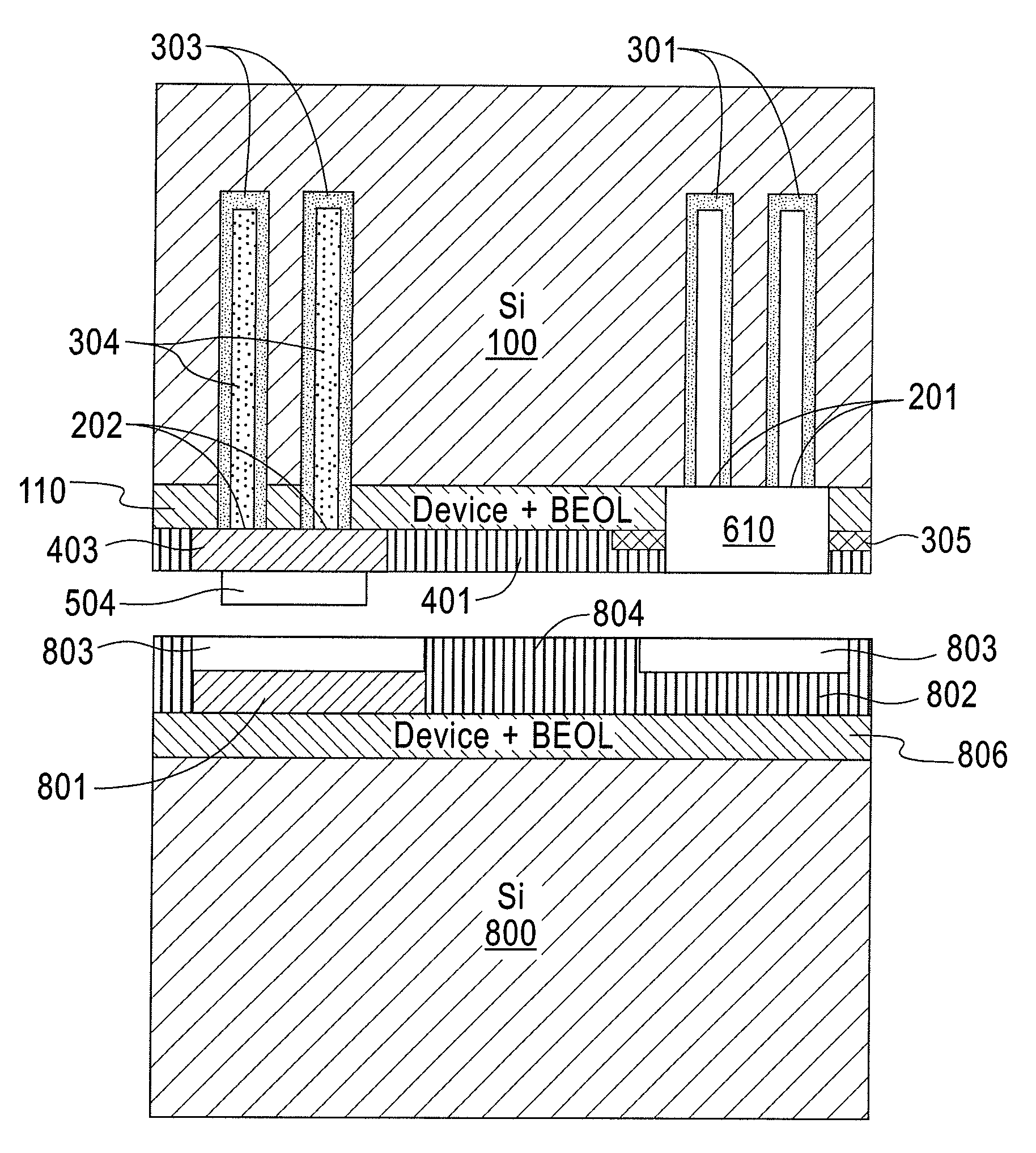 Air channel interconnects for 3-D integration