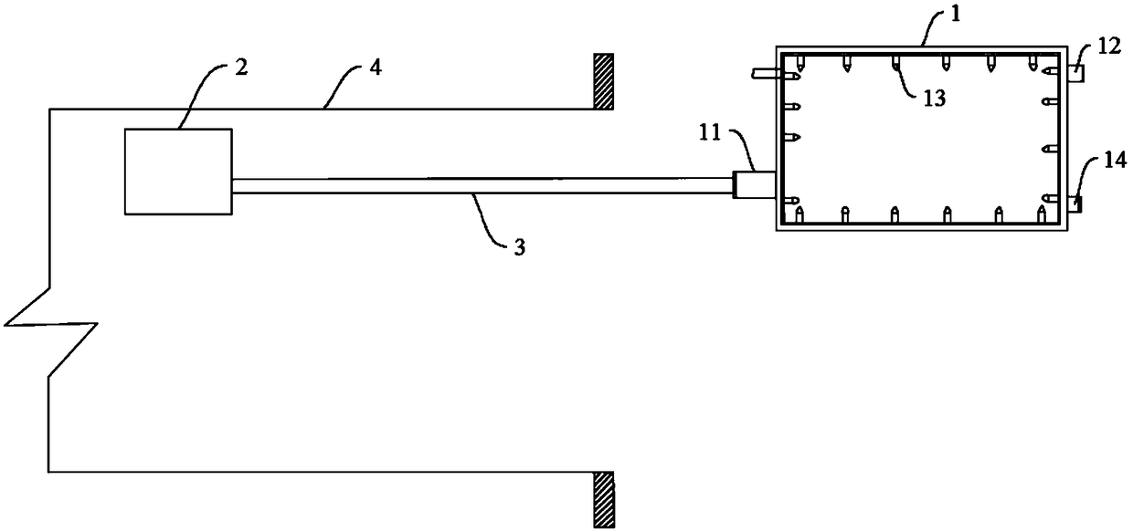 Box type tunnel water curtain dust fall device