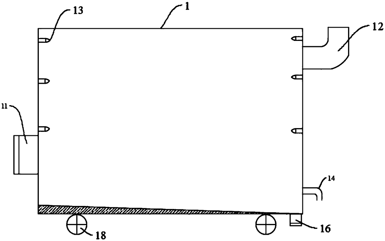 Box type tunnel water curtain dust fall device