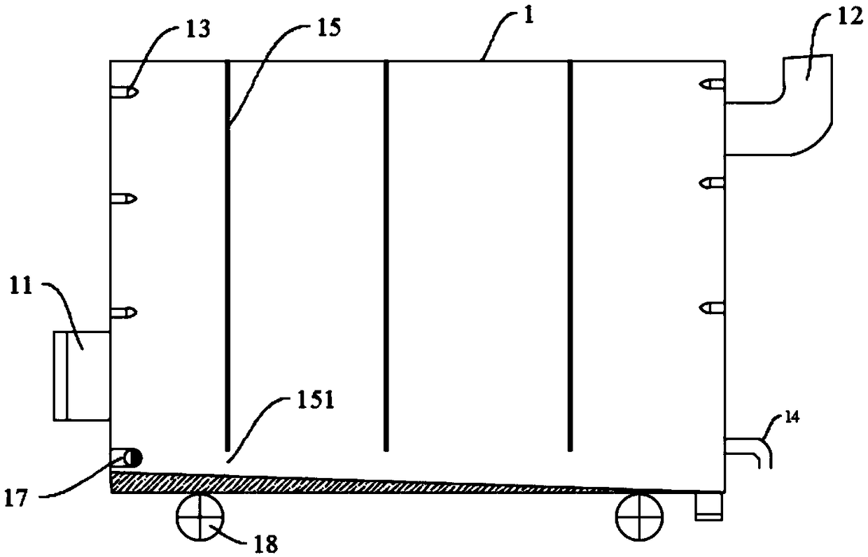 Box type tunnel water curtain dust fall device