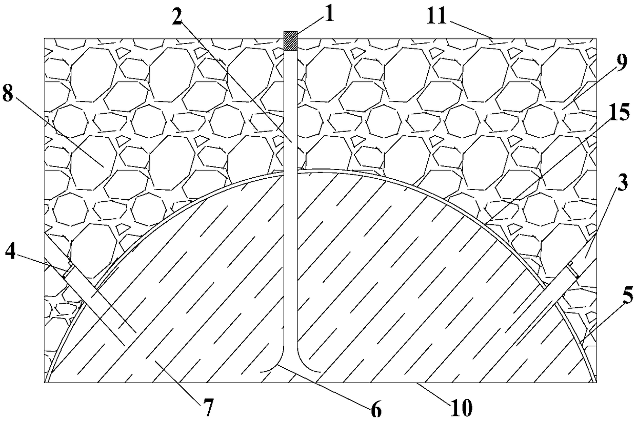 Water rock combined grouting filling stope sedimentation control and water control method