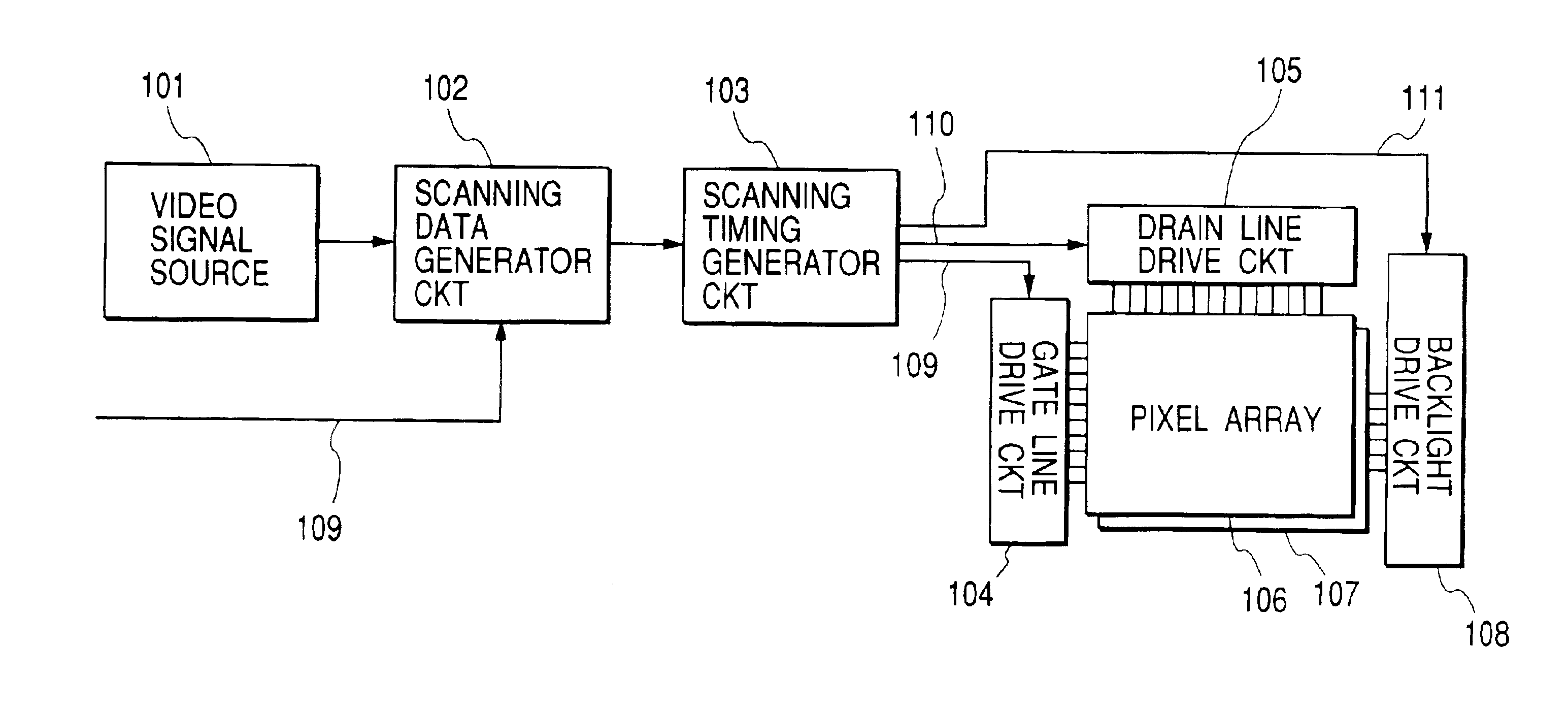 Display device having improved drive circuit and method of driving same