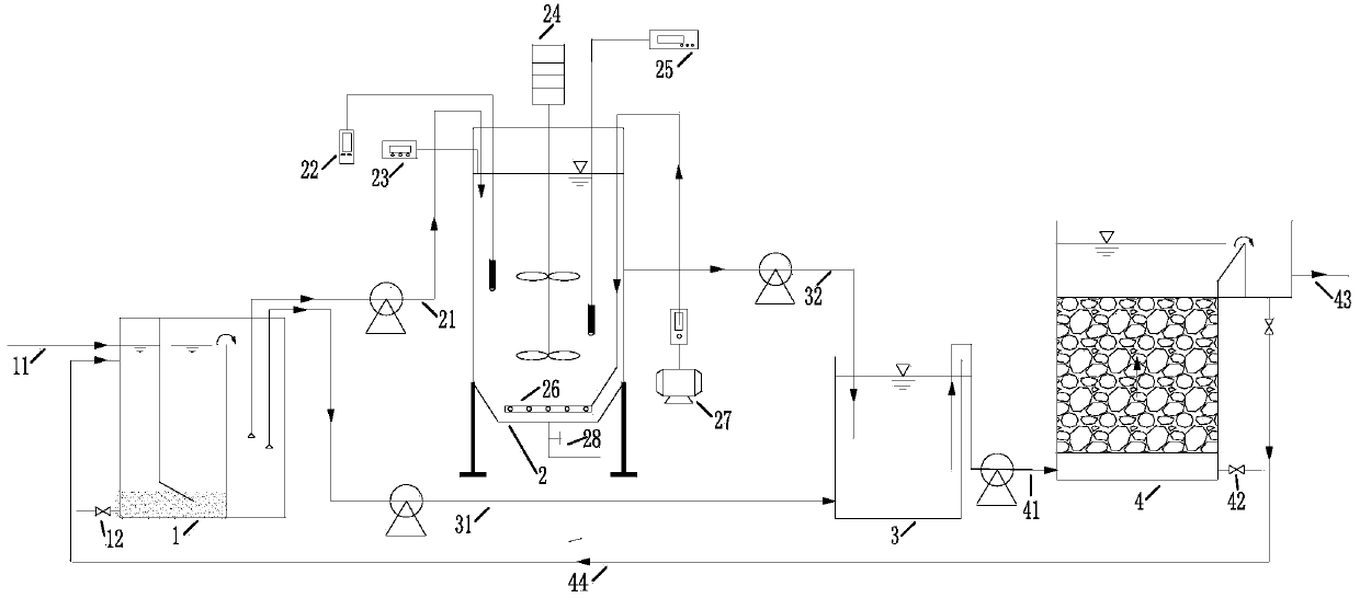 Sewage autotrophic nitrogen removal treatment method and device