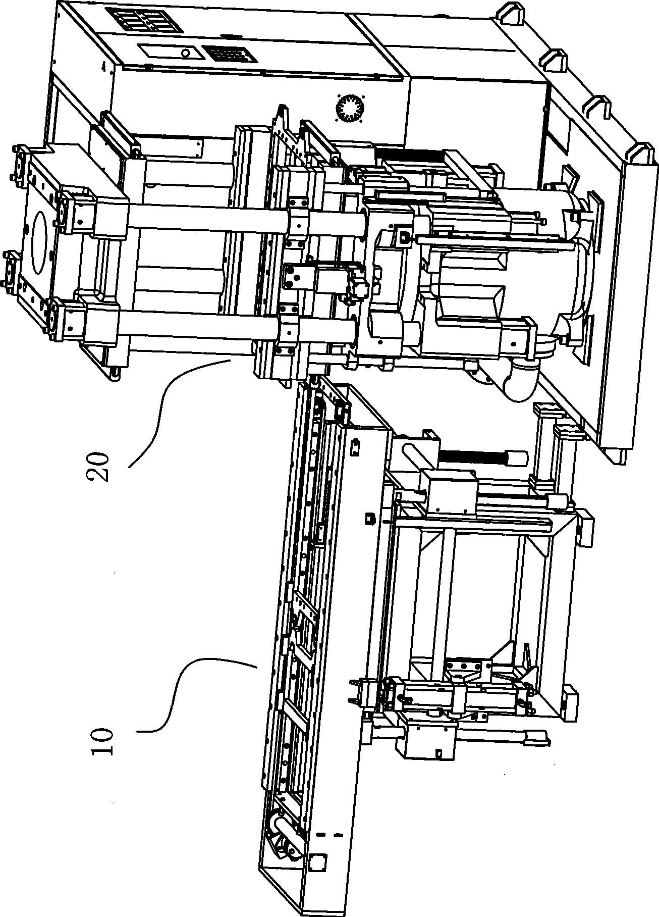 Multi-station framework switching structure of injection machine