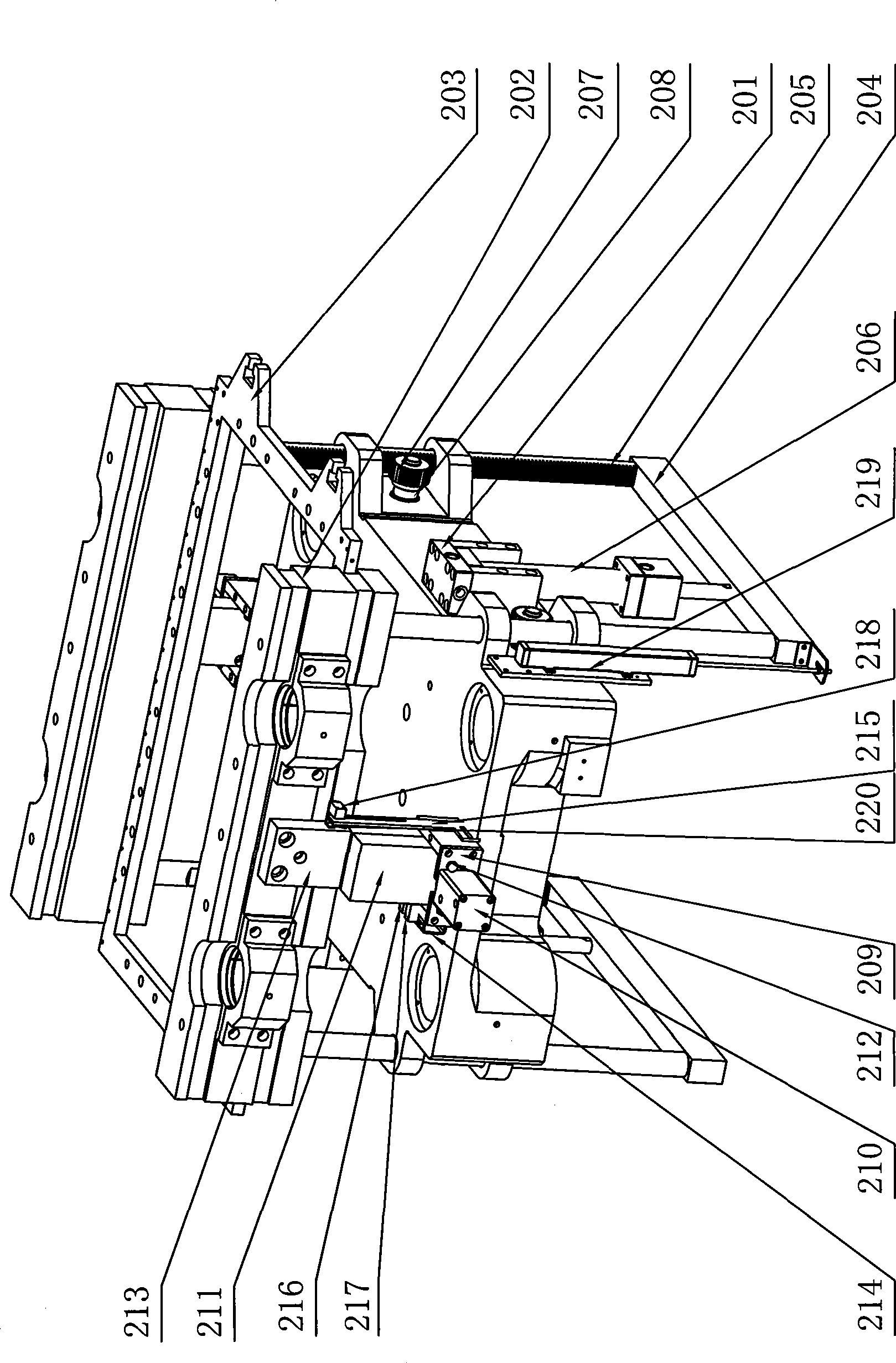 Multi-station framework switching structure of injection machine