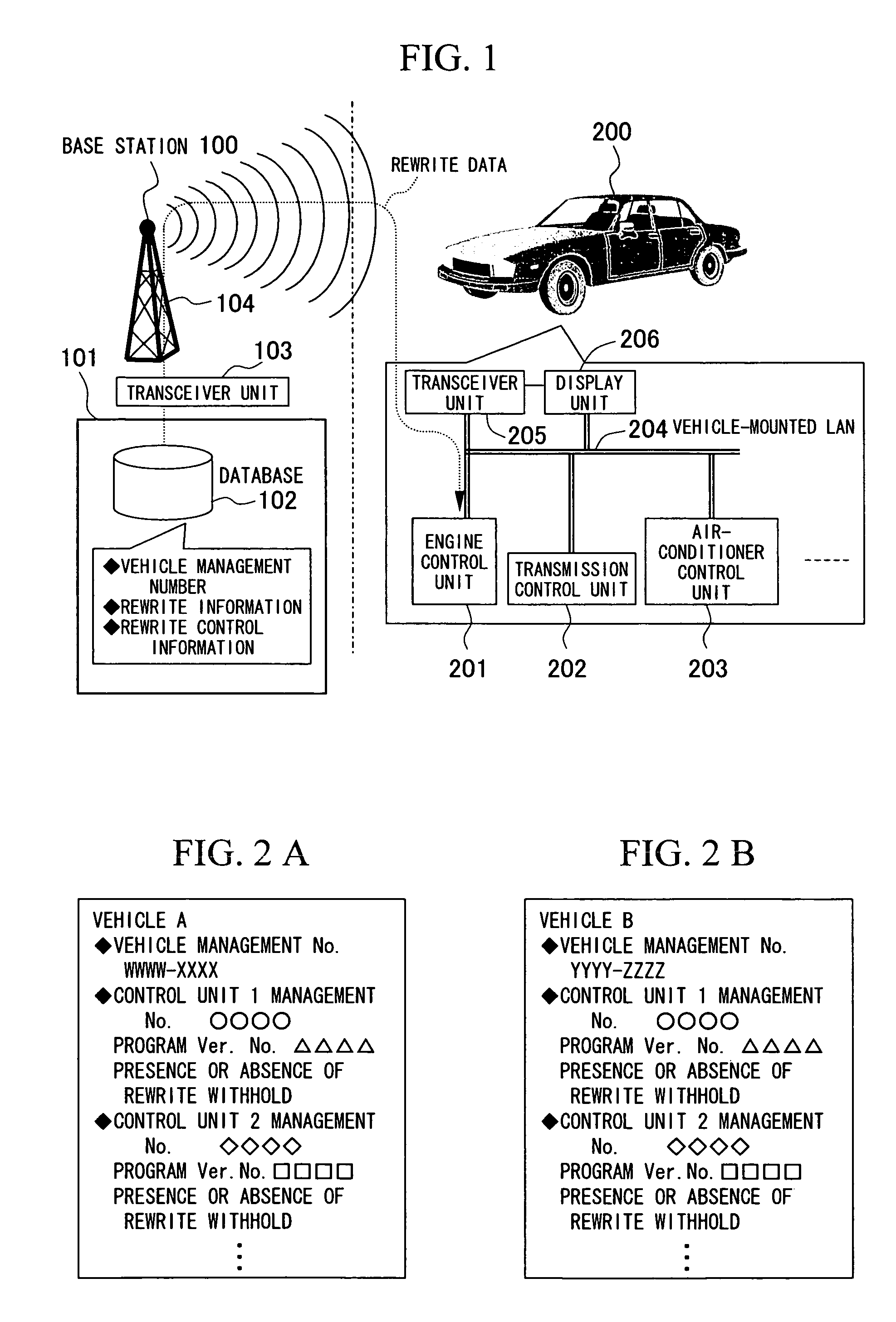 Information updating method of vehicle-mounted control apparatus, update information communication system, vehicle-mounted control apparatus, and information management base station apparatus