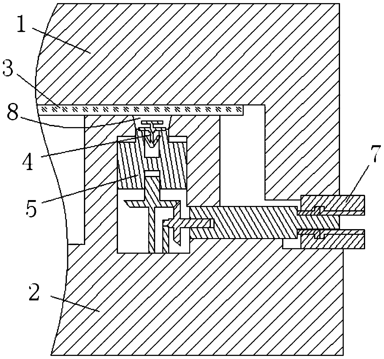 A mold for integral injection molding of glass and nail post