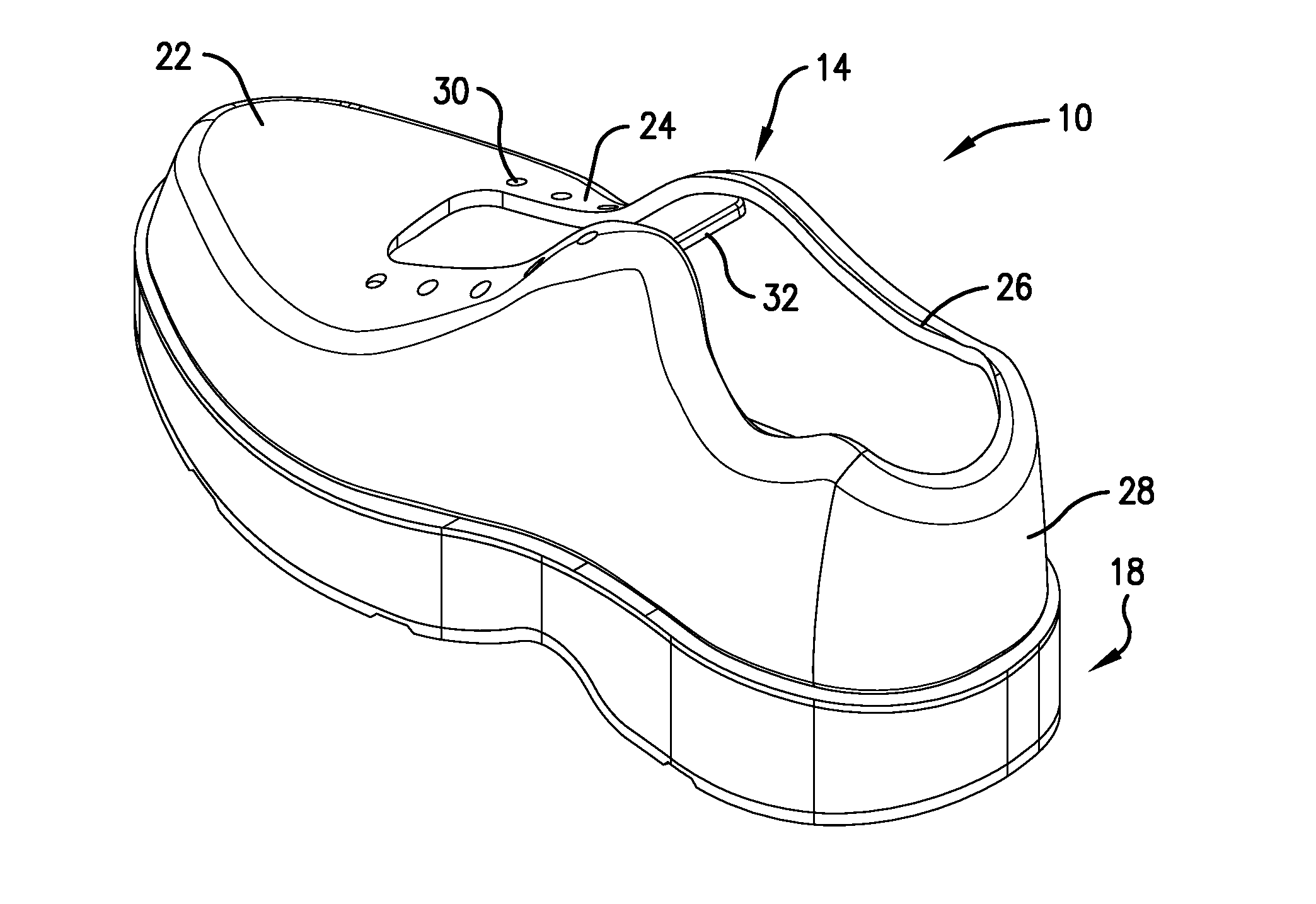 Impact absorbing shoe