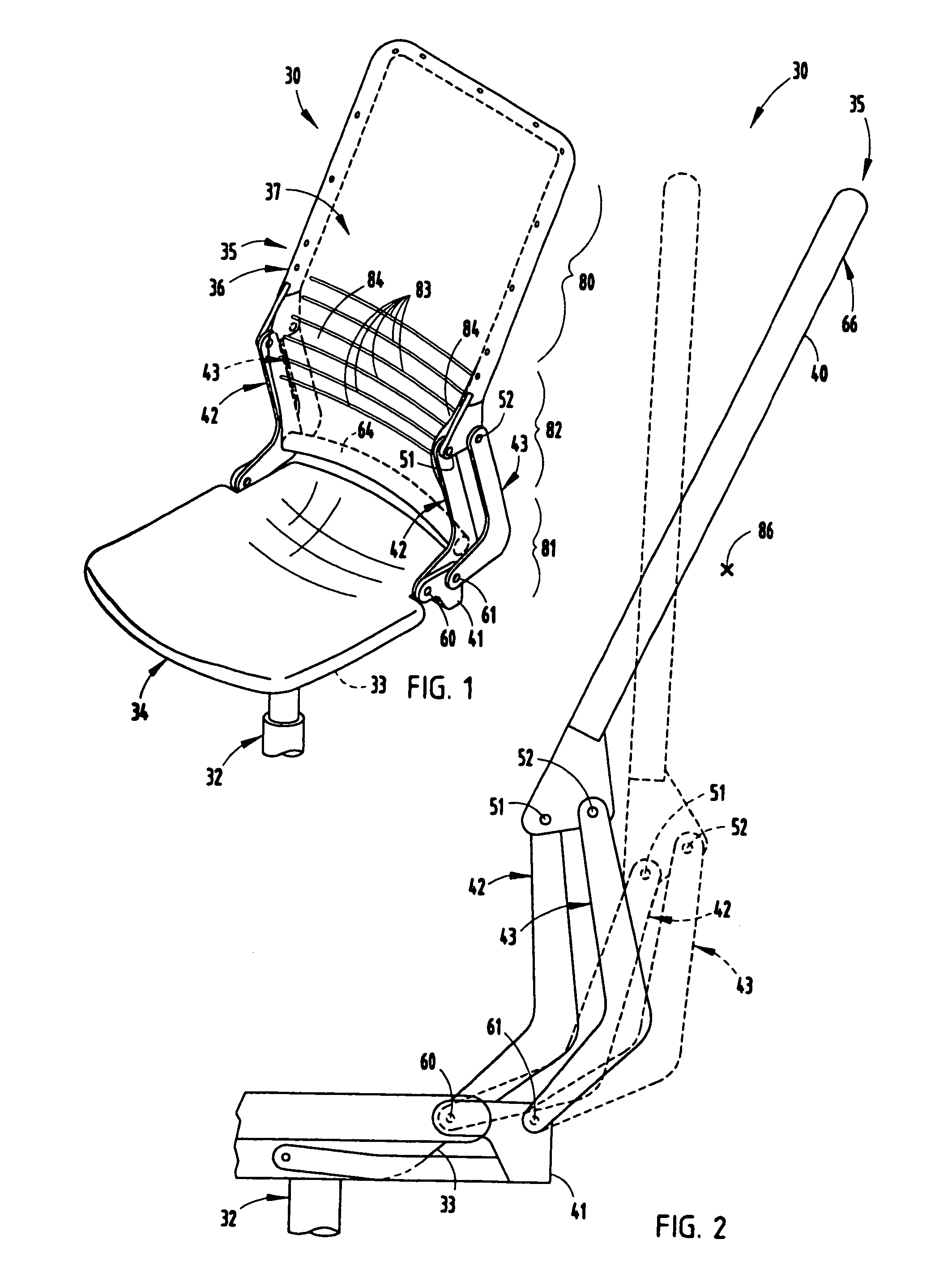 Seating with shape-changing back support frame