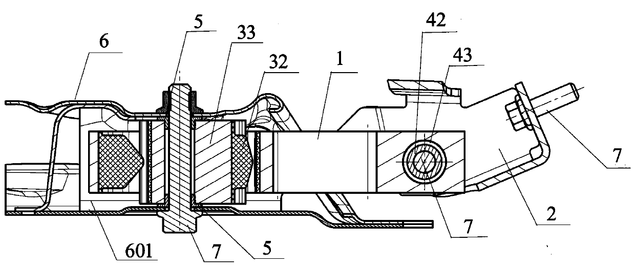 Torsion-resistant pull rod structure of power assembly