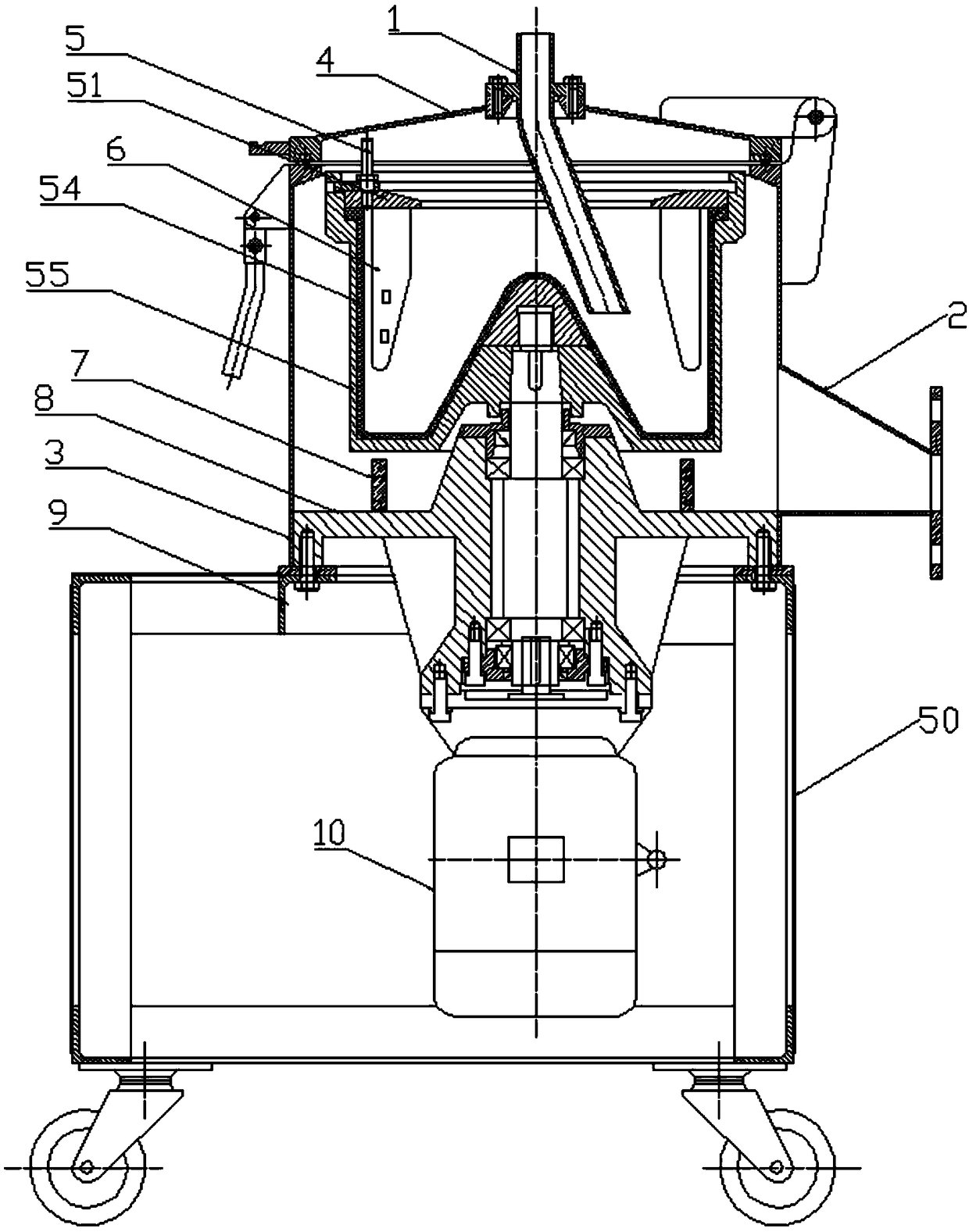 Spray room sludge separator