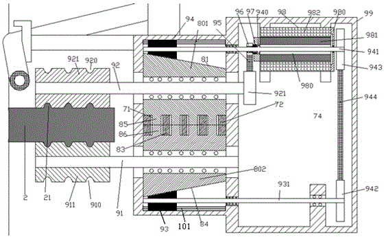 Automatic cleaning maintaining device provided with guide rods and used for bridge