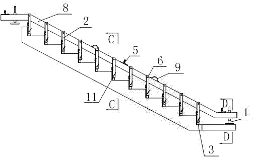 Special steel formwork for combined stairway of high-rise building and assembly method of special steel formwork