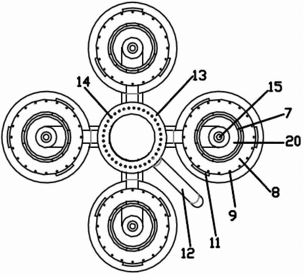 Multi-head efficient pre-mixing type combustion system of ground flare