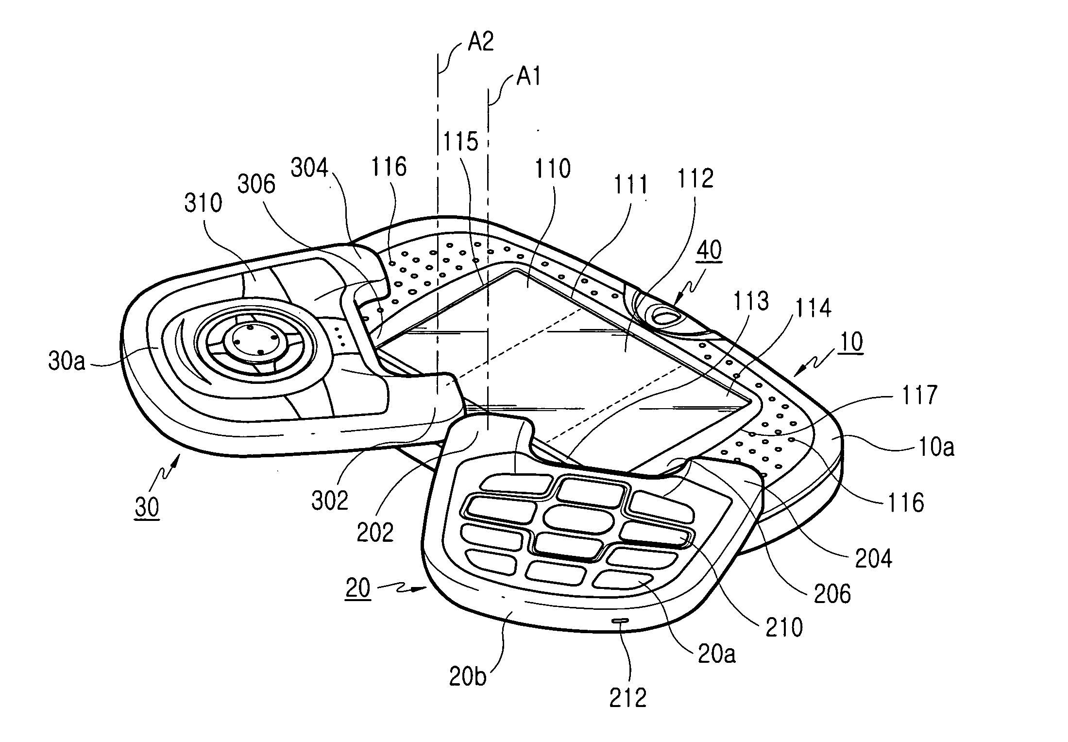 Portable swing-type communication device for games and hinge apparatus thereof