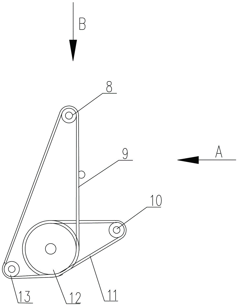 Single-reversing oil pumping unit with triangular chains