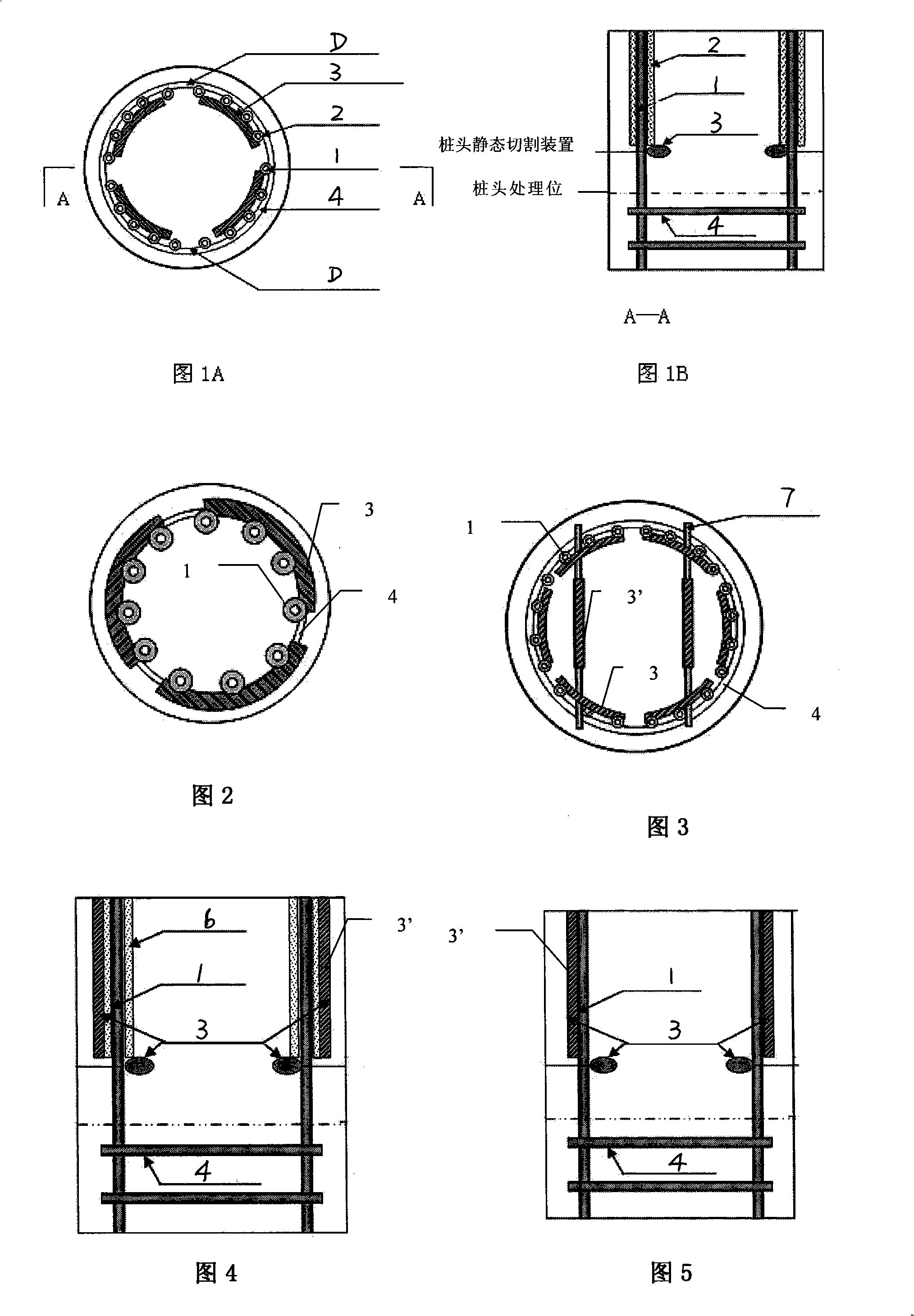 Concrete filling pile head static cutting and crushing method