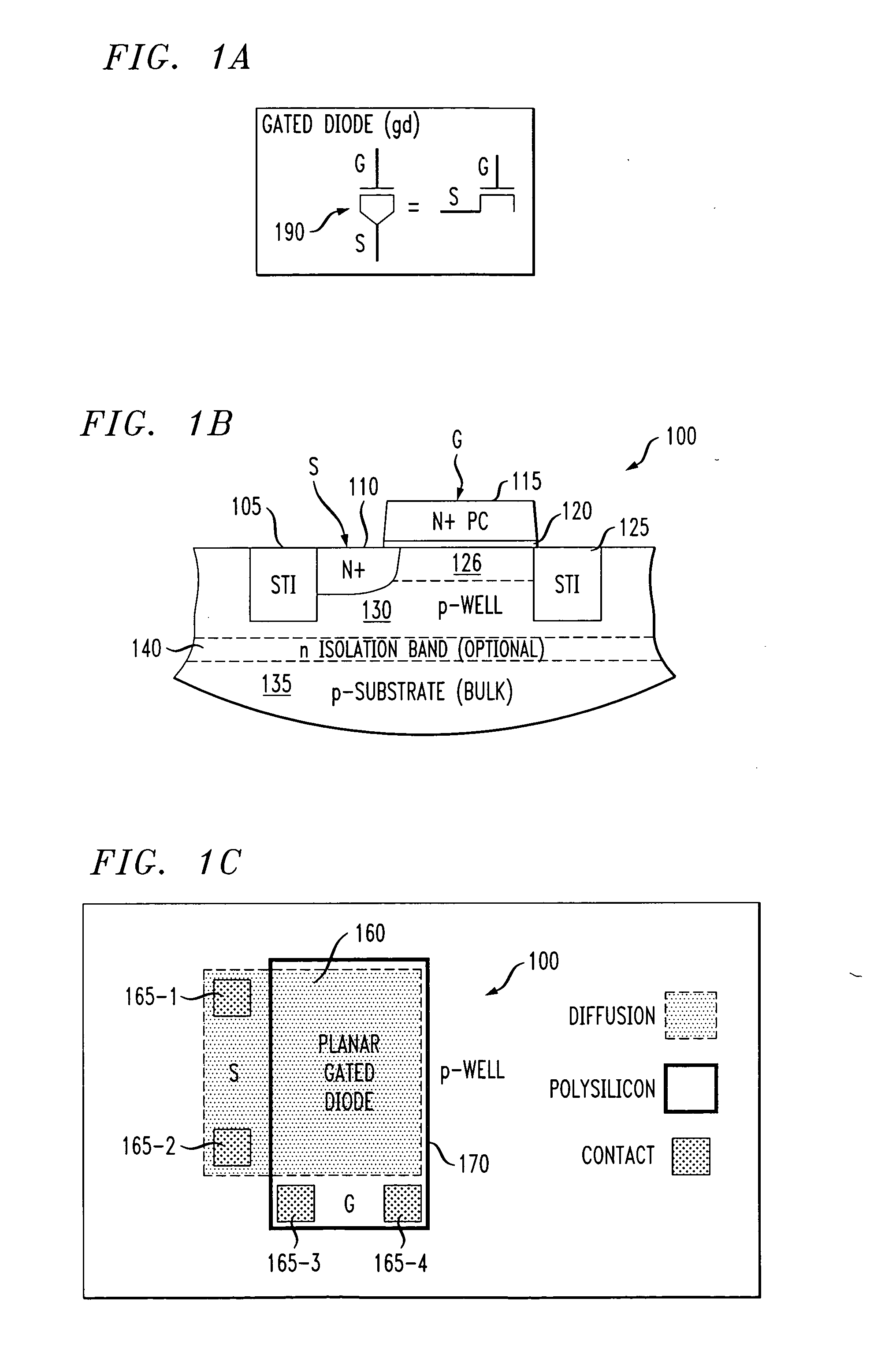 Amplifiers using gated diodes