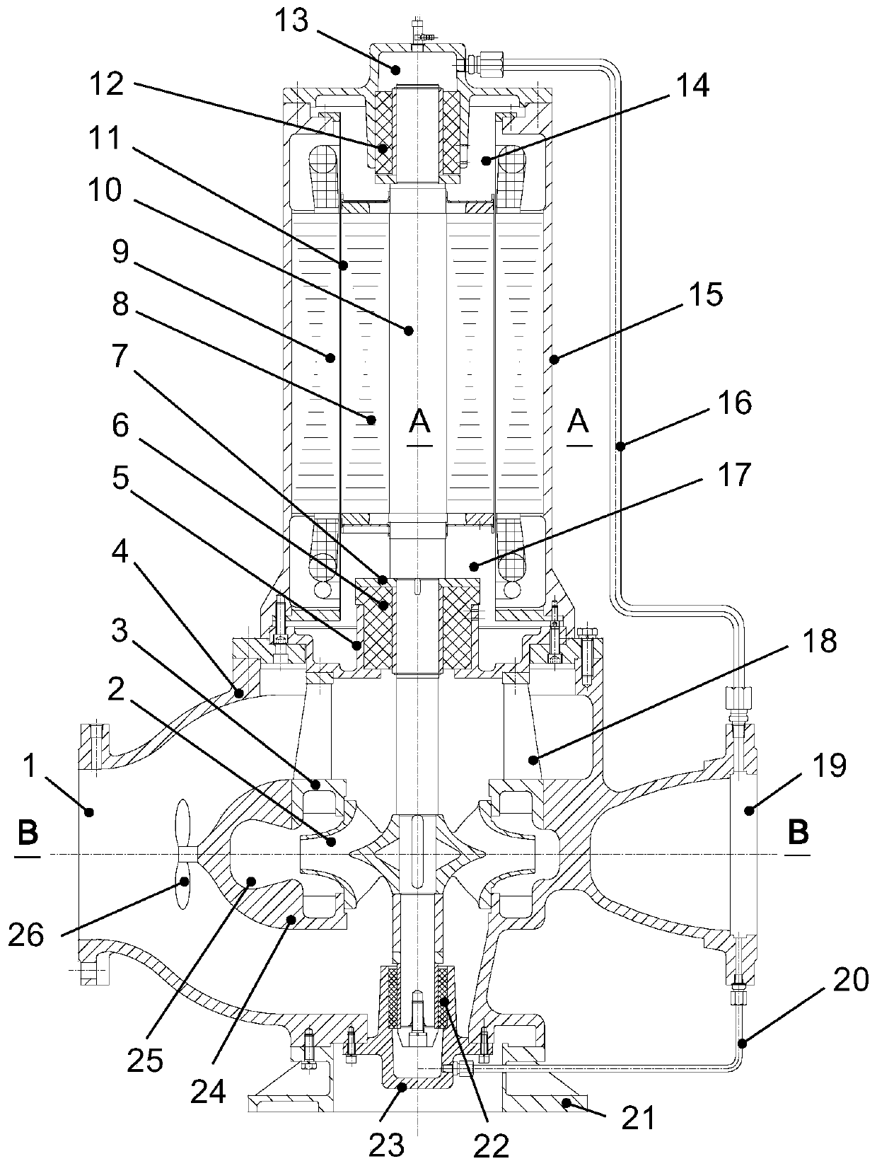 A double-body double-suction canned pump