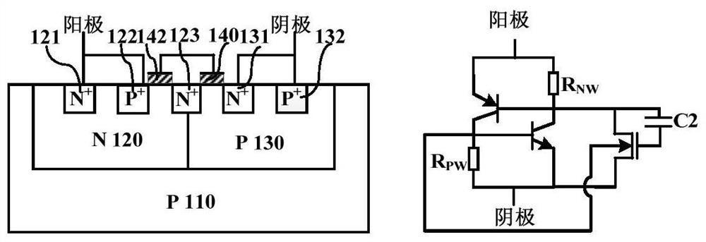 A scr device for input output port and power supply clamp